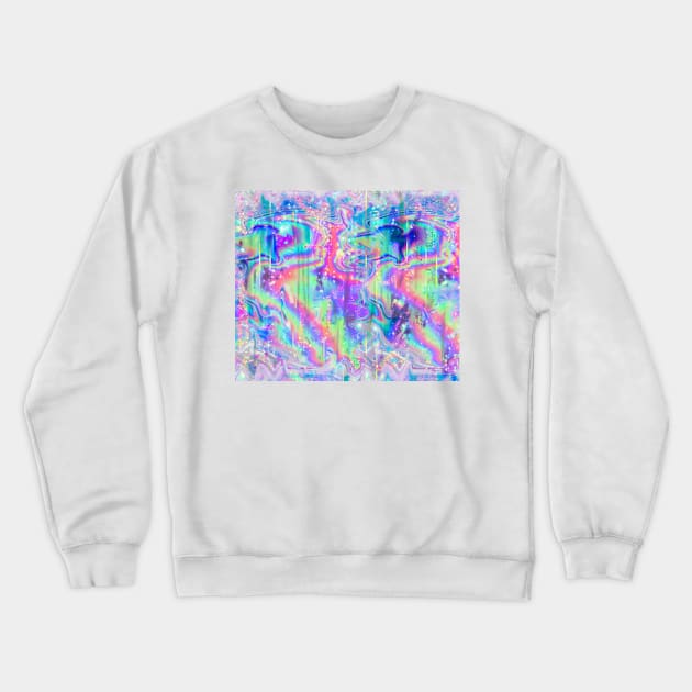 Psychedelic Holographic Texture Crewneck Sweatshirt by saradaboru